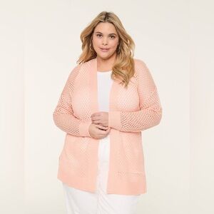 NEW Lane Bryant Open-Front Stitch Cardigan